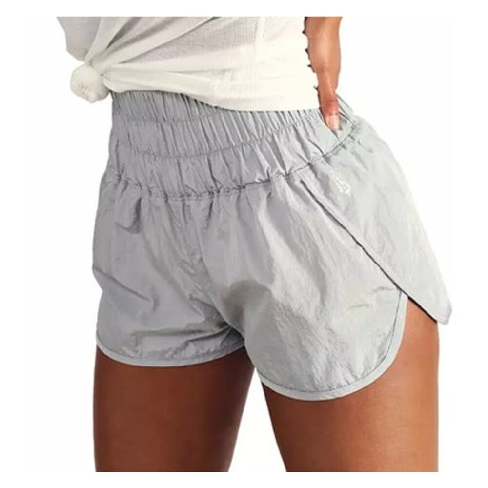 Free People Movement The Way Home Shorts Sz Large Gray High Rise Gym Active Wear
